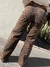 JEAN WIDE RAVEN ANIMAL MARRON