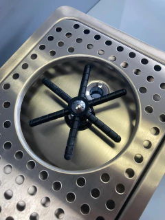 Bandeja de acero con Rinser con desagote ideal para empotrar en internet