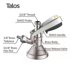 Conector G talos con válvula de alivio 100% acero inox - tienda online
