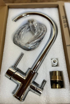 Grifo De Cocina Monocomando Con Llave Para Purificador 7605 Acero inoxidable - BREWERY SUPPLIES