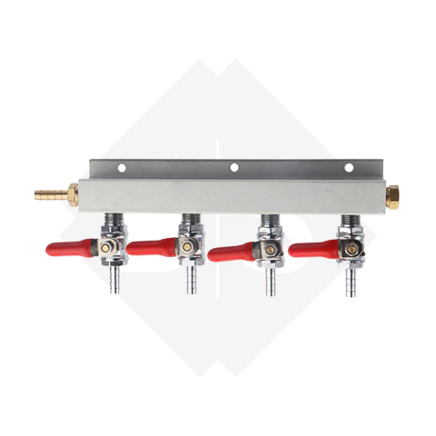 Distribuidor de CO2 4 líneas con llave