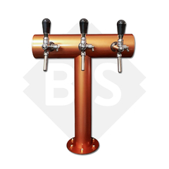 Pilon T para 3 Canilla color cobre