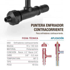 Puntera enfriador contracorriente x 2 un. - comprar online