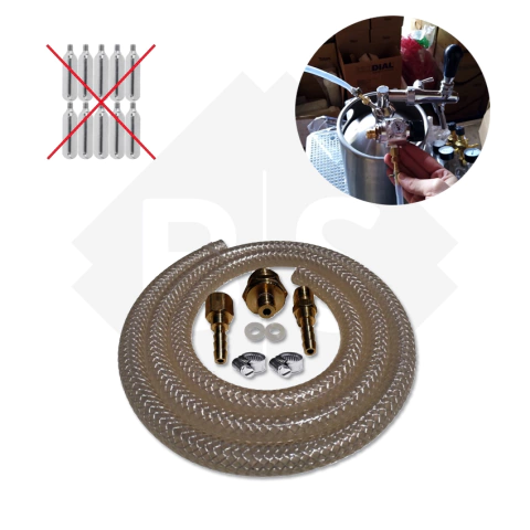 Sistema para mini keg a drago con manguera.