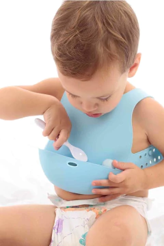 Imagen de Babero de Silicona Flex Bib - Celeste