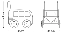 Imagen de Carrito de Arrastre - Combi Roja