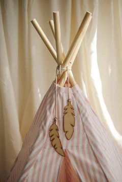 Carpa Tipi Rayada + Playmat - Rosa en internet