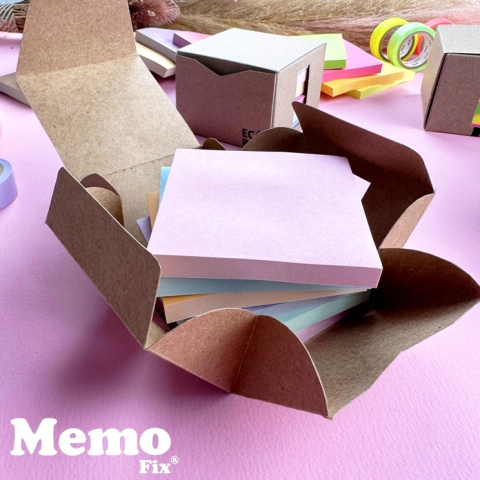EcoBox 6 Notas Adhesivas MemoFix Pastel tamaño M 74x74mm