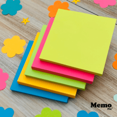 Notas Adhesivas MemoFix M Neon 75x75mm x80 hojas x 5 unidades