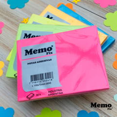Notas Adhesivas MemoFix L Neon 100x75mm x80 hojas x 5 unidades