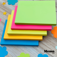 Imagen de Notas Adhesivas MemoFix L Neon 100x75mm x80 hojas x 5 unidades