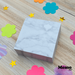 Cubo de Notas Adhesivas MemoFix Linea Estaciones Mármol Blanco 74x74mm x 300 hojas - tienda online
