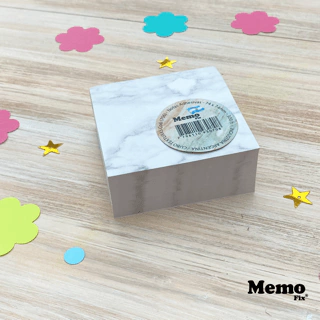 Cubo de Notas Adhesivas MemoFix Linea Estaciones Mármol Blanco 74x74mm x 300 hojas