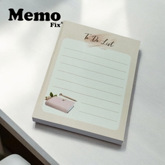 Bloc de notas adhesivas MemoFix To Do List de 80 hojas, con diseño elegante y espacio para escribir tareas.