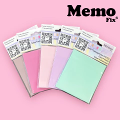 5 Notas Transparente colores Pasteles 80x88mm x 50 hojas 5 unidades