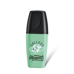 Marcador resaltador Stabilo BOSS Mini Pastellove color verde con diseño "Collect Moments".