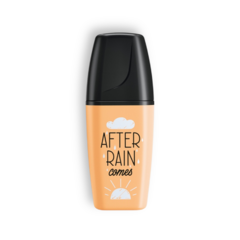 Botellita de resaltador Stabilo BOSS Mini Pastellove en color naranja con diseño que dice "AFTER RAIN comes".