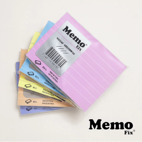 Notas Adhesivas MemoFix L Rayado 100x74mm x 80 hojas x 6 Unidades