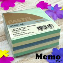 Cubo de Notas Adhesivas MemoFix Cubo en colores Pastel VERDE 74x74mm x300 hojas - comprar online