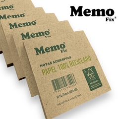 EcoBox 6 Notas Adhesivas Papel 100% Reciclado Certificación FSC tamaño M 74x74mm - MemoFix