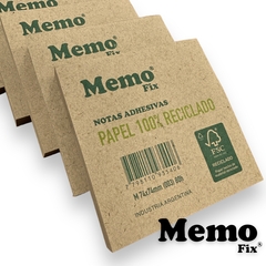 EcoBox 6 Notas Adhesivas Papel 100% Reciclado Certificación FSC tamaño M 74x74mm - MemoFix