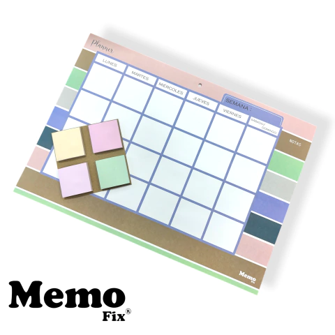 Planner de Escritorio MemoFix 43x32 cm con Notas Adhesivas | 26 Hojas