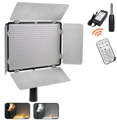 Led Vídeo Mamen Km-600 Pró C/ Bandoor + Fonte + Controle