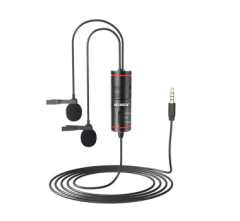 Microfone Lapela Universal Mamen KM D1 PRO Duplo para SmartPhones e Câmeras na internet