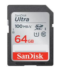 Cartão SanDisk SD 64Gb 100mb/s Ultra SDXC UHS -I