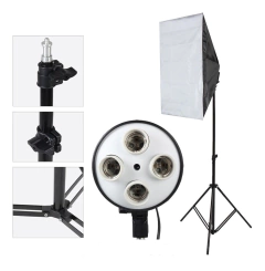 Soquete Quádruplo P/ Iluminação, Tripé, Sombrinha E Softbox - Foto Imagem Rio