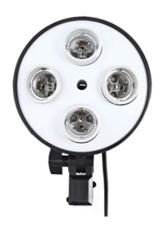 Soquete Quádruplo P/ Iluminação, Tripé, Sombrinha E Softbox