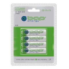 Pilha Recarregável AA 2700mAh c/ 4 pcs Bap Energy bap-650