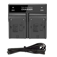 Carregador Duplo P/ Bateria De Led Np-f550 F570 Np-f970 CD9702