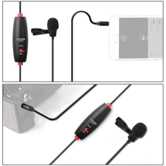 Microfone Lapela Universal LensGo LYM-Dm1 Duplo para SmartPhones e Câmeras na internet