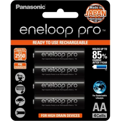 Pilhas Recarregável Eneloop Pro Panasonic AA 2550mAh - 04 Pilhas
