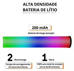 MINI BASTÃO DE LED RGB TOMATE C/ IMÃ - Foto Imagem Rio