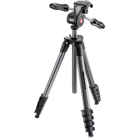 Tripé Manfrotto Compact Advanced Black com cabeça de 3 vias - MKCOMPACTADV-BK