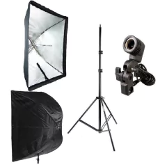 Kit Softbox Sombrinha Universal 60x90cm para lampada - Soquete Simples