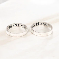 Alianzas Grabadas – Diseño Personalizado en Plata - tienda online