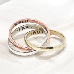 Anillo Entrelazados 3 Metales - comprar online