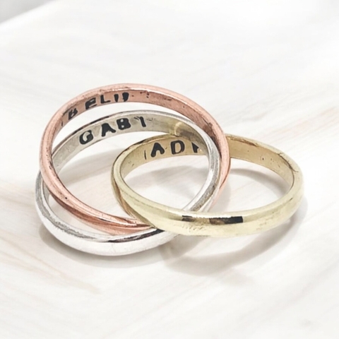 Anillo Entrelazados 3 Metales - comprar online