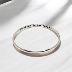 Engraved Half-Round Silver Bracelet - online store