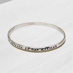 Engraved Half-Round Silver Bracelet - buy online