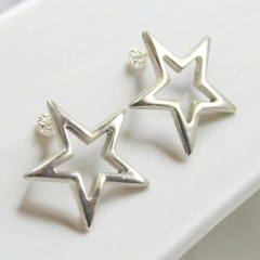 Sterling Silver Cut-Out Star Earrings
