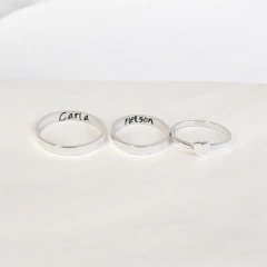 Set of 3 Engraved Rings - Tienda de Joyeros