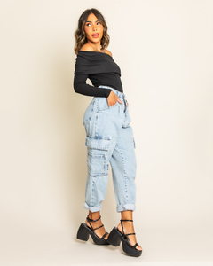 Calça cargo jeans