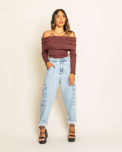 Calça cargo jeans