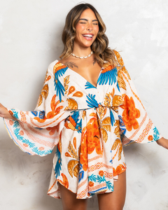 Vestido bata estampado