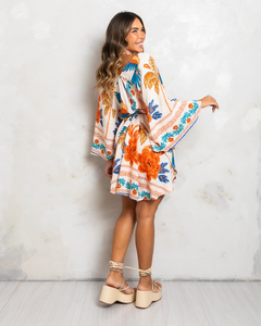 Vestido bata estampado na internet