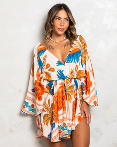 Vestido bata estampado - comprar online